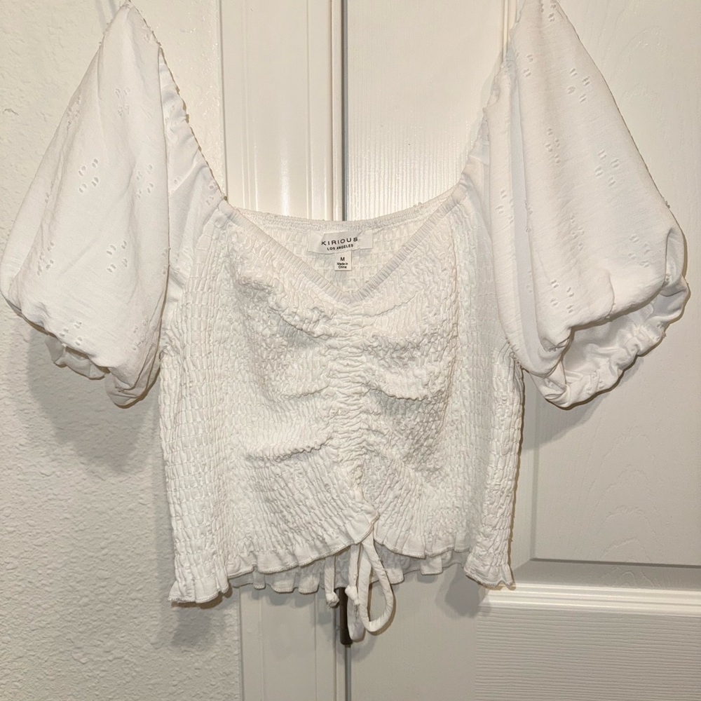 Elegant White Puff Sleeve Blouse